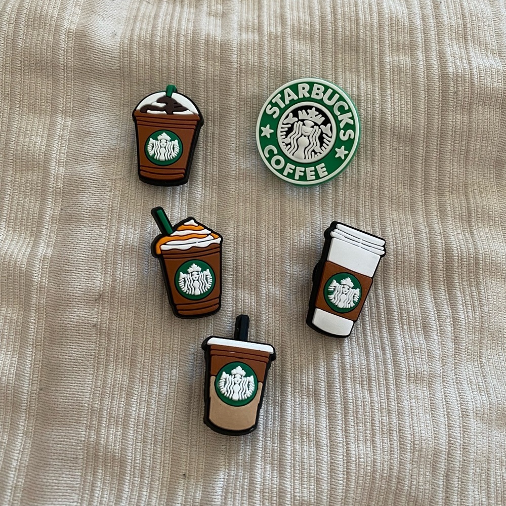 Starbucks set of 5 Shoe charms NEW